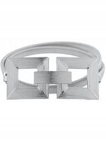 Pasek damski sprężynka 2 kwadraty kolor srebrny