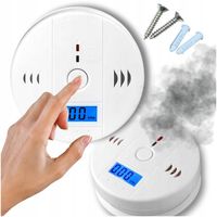 Czujnik Czadu Certyfikowany Detektor Tlenku Węgla Bezprzewodowy LCD Alarm