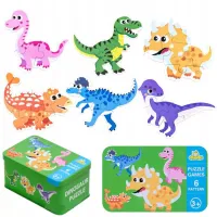 DLA DZIECI ZESTAW PUZZLE DINOZAURY