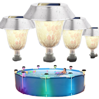 Lampy Solarne do Basenu 4 Szt RGB i Ciepła Biel Wodoodporne IP65 Zestaw