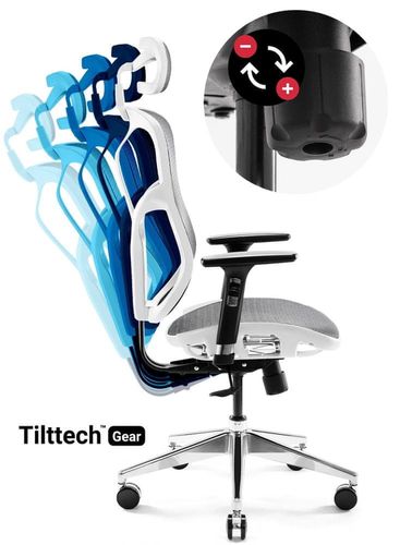 Fotel ergonomiczny Diablo Chairs V-BASIC Biało-szary na Arena.pl