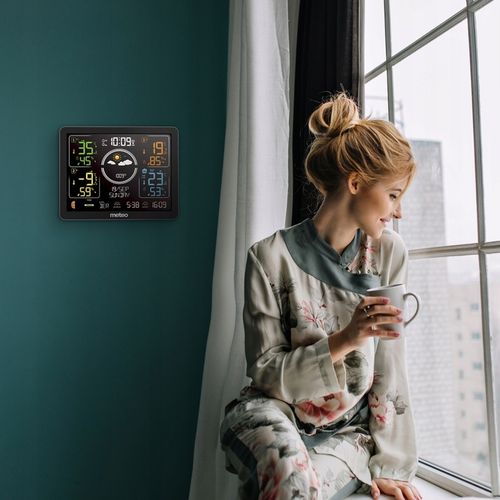 STACJA POGODOWA Z DCF METEO SP301 POGODYNKA HIGROMETR BAROMETR 3 na Arena.pl