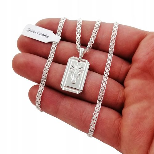 SREBRNY ŁAŃCUSZEK BISMARK+MEDALIK CUDOWNY 925 NASZYJNIK DLA CHŁOPCA+GRAWER na Arena.pl