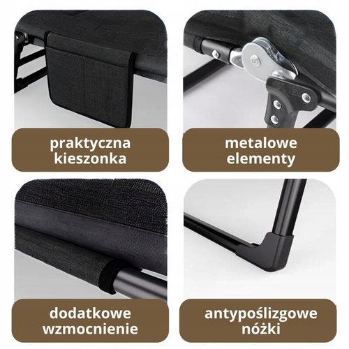 Łóżko Turystyczne Składane Polowe Leżak Kanadyjka Leżanka Stabilne Materac na Arena.pl