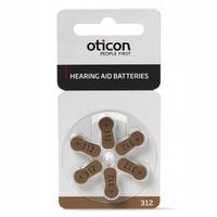 BATERIE do aparatów słuchowych OTICON 312 - 60 sztuk.