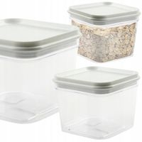 KWADRATOWY PLASTIKOWY POJEMNIK Z POKRYWKĄ NA ŻYWNOŚĆ ZAMYKANA MISKA 0,6L