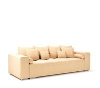 Duża Kanapa Rozkładana Sofa z Funkcją Spania i Pojemnikiem Hilton Beżowa