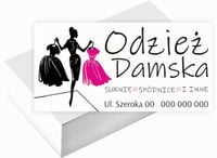 Wizytówki firmowe 100szt SZEROKI WYBÓR wzorów ODZIEŻ DAMSKA