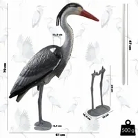 CZAPLA XXL OZDOBA DO OGRODU DUŻA SOLIDNA FIGURKA UDEKORUJ OGRÓD 70CM