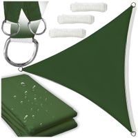 Żagiel przeciwsłoneczny ogrodowy wodoodporny 7x5x5 m ciemny zielony trójkąt