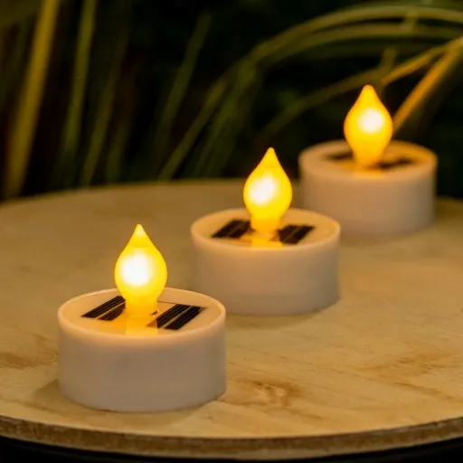 5x Lampa Solarna LED Świeca Tealight Płomień Mała zdjęcie 11