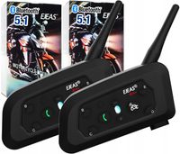 2x INTERKOM MOTOCYKLOWY EJEAS V6 PRO USB-C 2024 Bluetooth 5.1 na kask