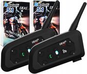 2x INTERKOM MOTOCYKLOWY EJEAS V6 PRO USB-C 2024 Bluetooth 5.1 na kask