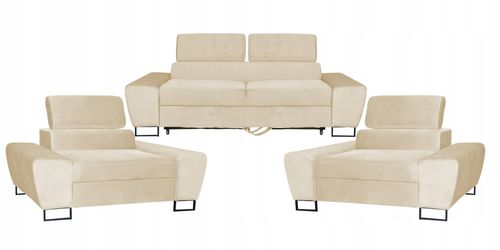 Zestaw mebli wypoczynkowych salonu Bosso Sofa 2os fotele beż Family Meble na Arena.pl