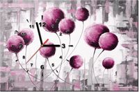 60CM 40CM ZEGAR OBRAZ ABSTRAKCYJNE DMUCHAWCE FUKSJI DRUK PŁÓTNO RAMA