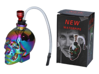 Fajka Wodna w Kształcie Czaszki Szklana Tęczowa do Palenia Suszu Tytoniu