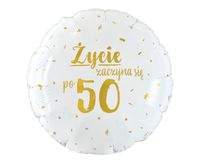 Balon foliowy Życie zaczyna się po 50, 45 cm