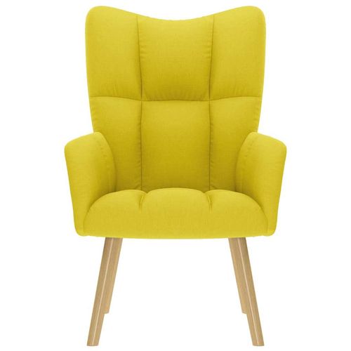 Fotel relaksacyjny jasnożółty materiał na Arena.pl