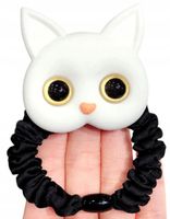 Gumka Elastyczna Kotek Frotka Do Włosów Biały Kot