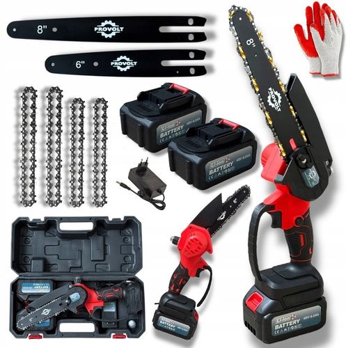 PIŁA ŁAŃCUCHOWA BEZSZCZOTKOWA AKUMULATOROWA PILARKA 6" + 8" CALI 2 AKU na Arena.pl