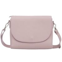 VERA PELLE torebka skórzana listonoszka 3 komorowa z paskiem V020 liliowa