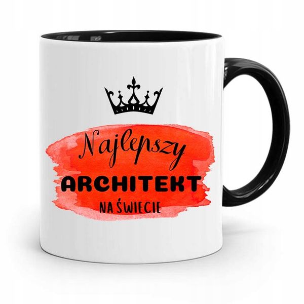 Kubek Czarny Dla Architekta Najlepszy Na Świecie Z Nadrukiem Ze Zdjęciem zdjęcie 1