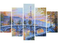 70 100CM OBRAZ 5 ELEM ALEJKA PARYŻU DRUK PŁÓTNO