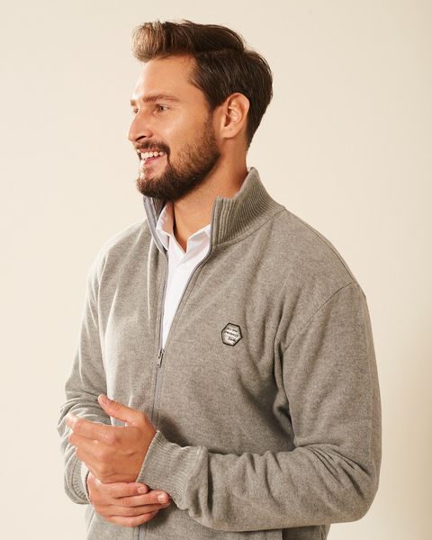 Sweter męski bawełniany szary Platon Rozmiar - XL zdjęcie 3