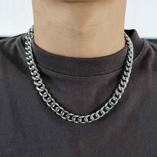 GRUBY Łańcuszek Męski Srebrny ŁAŃCUCH Pancerka Naszyjnik SZEROKI 10MM na Arena.pl