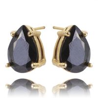 Kolczyki ze stali szlachetnej pozłacanej 14k złotem KST2907CZ