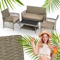 Zestaw Mebli Ogrodowych Technorattan Taras Ogród Komplet Beżowy FILADELFIA