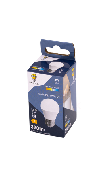 żarówka led g45 e27 4w barwa biała neutralna zdjęcie 3