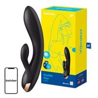 Wibrator Satisfyer Double Flex Rabbit Aplikacja Punkt G Czarny