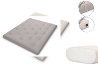 Materac naturalny 160x200 - Pascall Futon Slim Natural - Szary