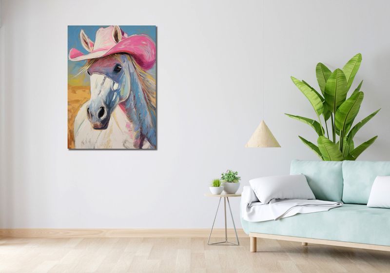 Obraz 70x100cm Różowy Kapelusz zdjęcie 2