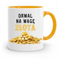 Dla Drwala Rębacza Kubek Żółty Prezent Na Urodziny Z Nadrukiem Ze Zdjęciem