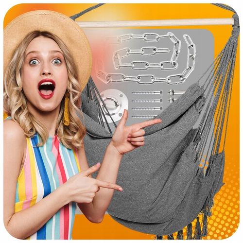 Fotel Brazylijski + Mocowanie Sufitowe Hamak Huśtawka Wiszący Ogrodowa 120k na Arena.pl