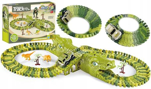 Tor Wyścigowy Park Dinozaurów Segmentowa Budowa XL 140 el. Akcesoria 210cm na Arena.pl
