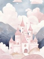 Plakat 60x80cm Wzory dla Dzieci, Dziewczynki Do Pokoju - Zamek 2