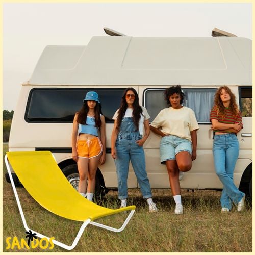 Leżak plażowy do opalania składany żółty KAONA na Arena.pl