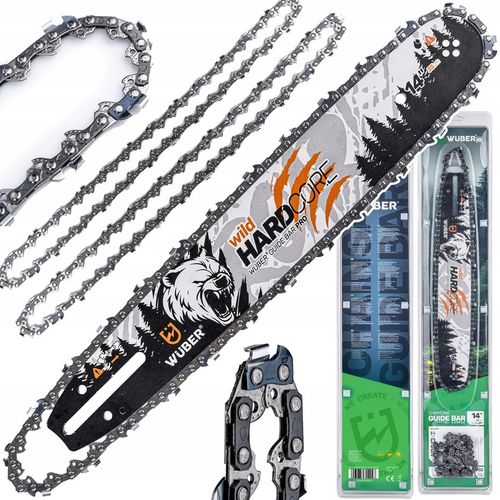 PROWADNICA DO PIŁY SPALINOWEJ PILARKI 14" 35CM + 2X ŁAŃCUCH 3/8" WUBER na Arena.pl