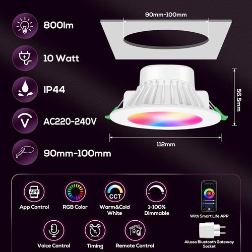 Lampki sufitowe LED 10W 800lm Bluetooth 4 sztuki na Arena.pl