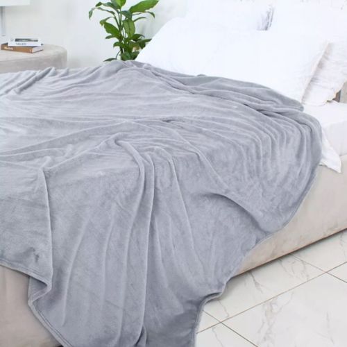 KOC GŁADKI NA PREZENT NARZUTA NA ŁÓŻKO PLED 200X220 CM SZARY CIEPŁY DUŻY na Arena.pl