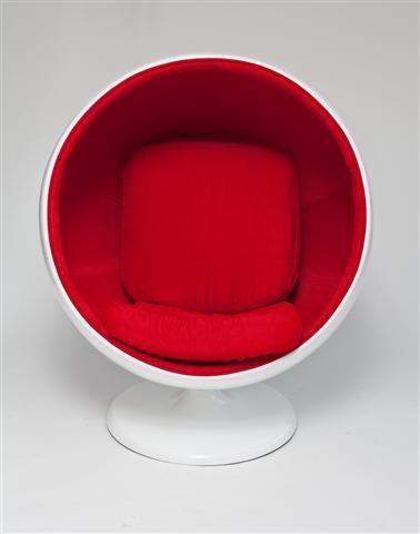 Fotel Kula biało/czerwony na Arena.pl