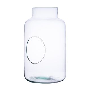 Szklany wazon słój W-395E+boczny otwór H:30cm D:19cm