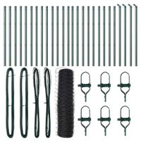 Ogrodzenie z słupkami Szary 0,5 x 50 m Stal pokryta PCV