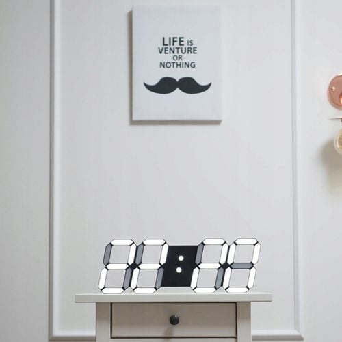 ZEGAR ELEKTRONICZNY WYŚWIETLACZ LED BUDZIK TERMOMETR ALARM DATA CZARNY na Arena.pl