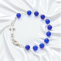 Bransoletka Kocie Oko Szafirowe 8Mm.