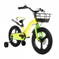Lekki żółty rowerek dziecięcy 16" cali rower z koszykiem dla dzieci 4 6 lat