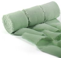 WSTĄŻKA SZYFONOWA ZIELONA 4cm x 5m 3szt DEKORACJA STOŁU PREZENTY ŚLUB